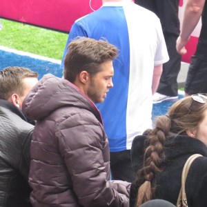 Greg Smith waiting for Debbie who ran a great time!